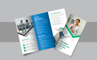Hospital or healthcare trifold brochure, Business or company trifold brochure template design