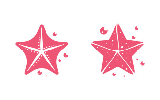 Sea Star fish icon Logo Template vector illustration design v.2
