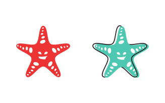Sea Star fish icon Logo Template vector illustration design v.7