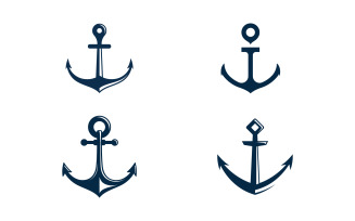 Anchor Ocean icon Element Logo Template vector v.19