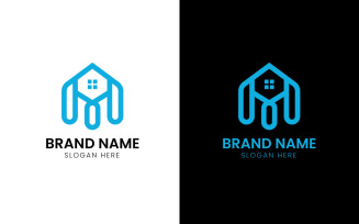 Letter M real estate home logo-708