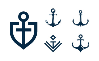 Anchor Ocean icon Element Logo Template vector v.21