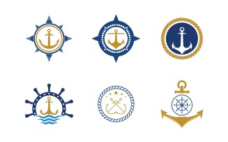 Anchor Ocean icon Element Logo Template vector v.36