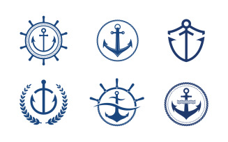 Anchor Ocean icon Element Logo Template vector v.37