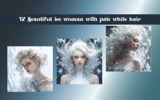 Beautiful ice woman with pale white hair