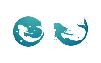 Beauty Mermaid vector illustration design template v.1