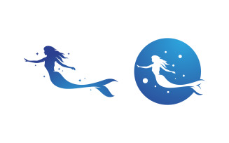 Beauty Mermaid vector illustration design template v.6