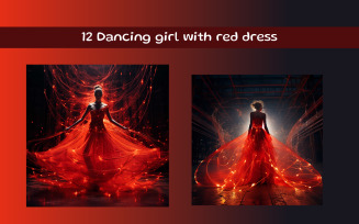 Dancing girl with red dress