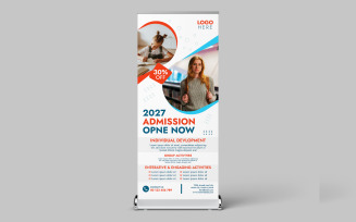 Design of a college entrance rollup DL flyer template