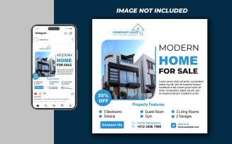 Creative Real Estate Instagram and Facebook Post PSD – Editable Template for Proerty Ads