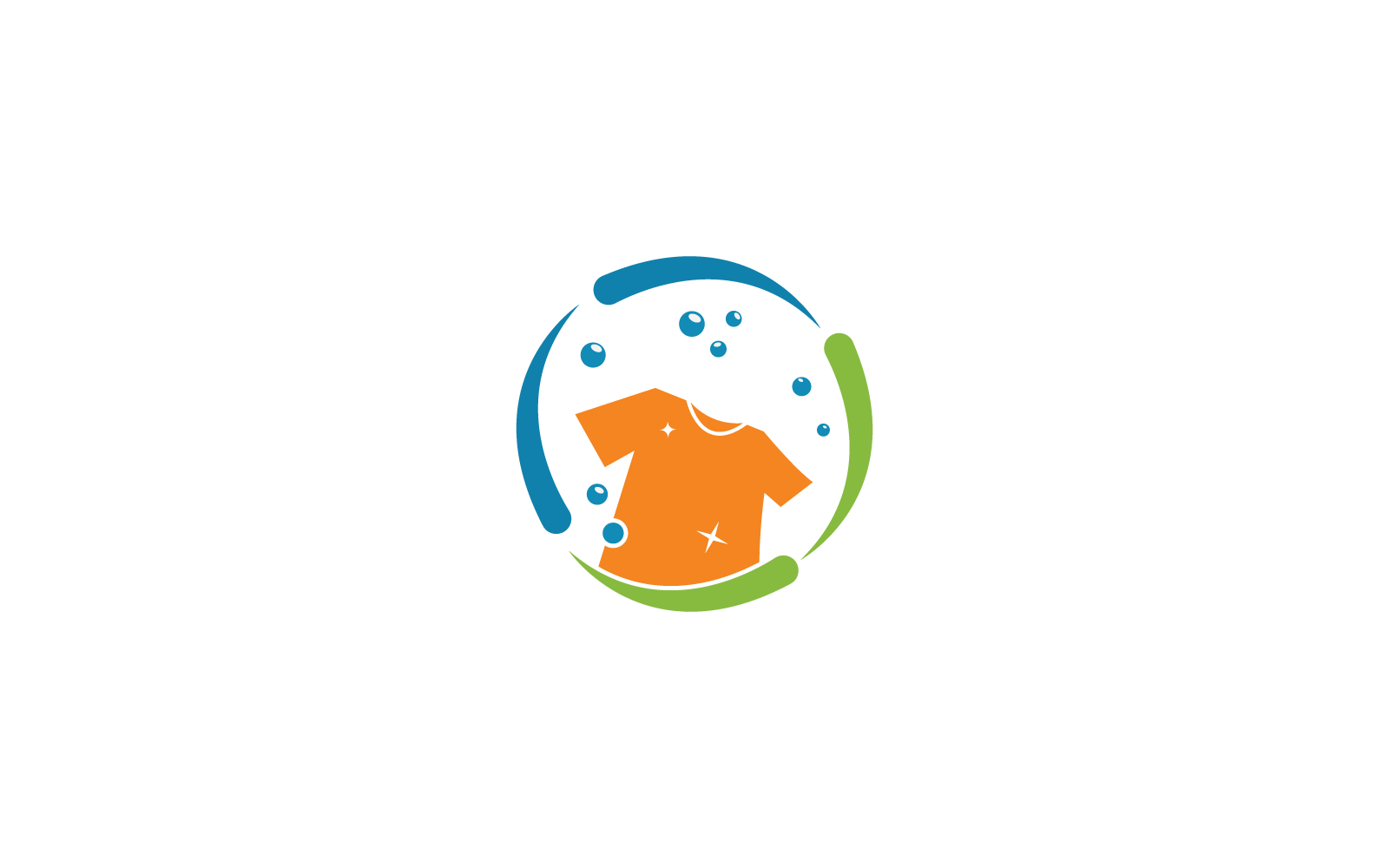Logo pralni płaski projekt ikona wektorowa ilustracja