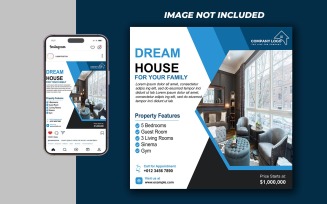 Minimal Real Estate Social Media Template PSD for Property Sale and Rent Promtion
