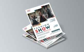 Poster template with a male fashion show model