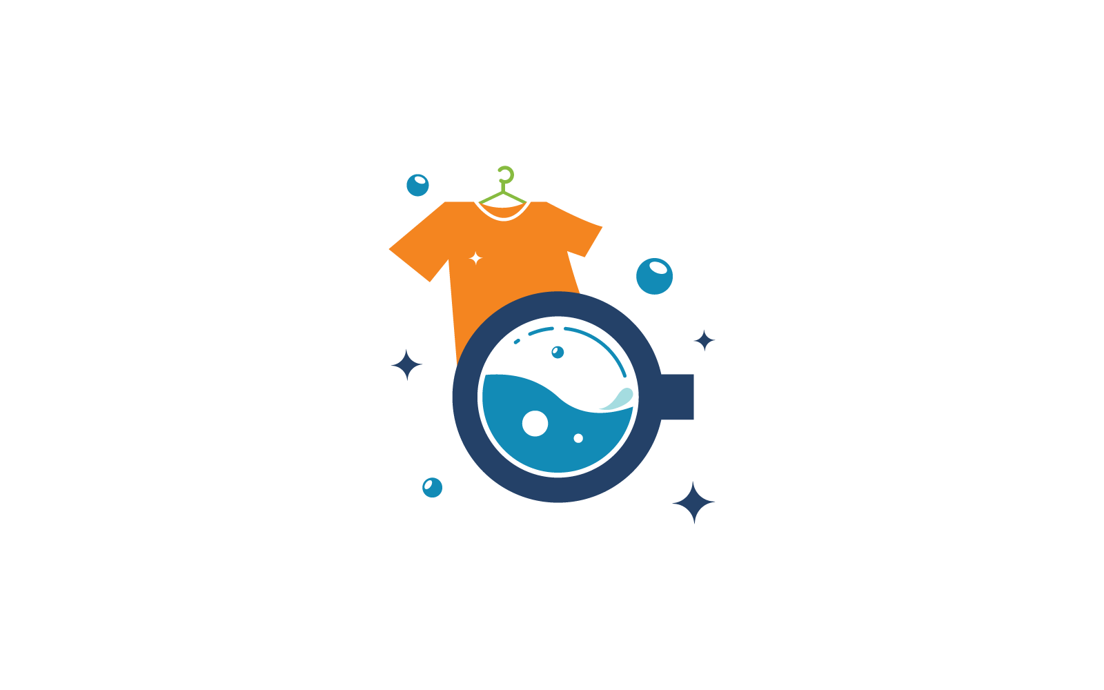 Szablon wektora projektu ikony logo pralni