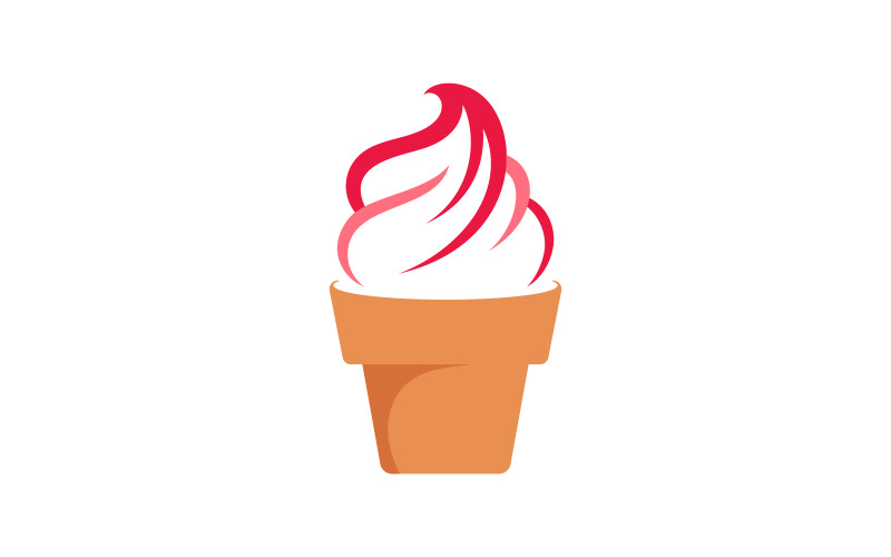 Sweet Ice Cream Vector icon design illustration Template v.10 Logo Template