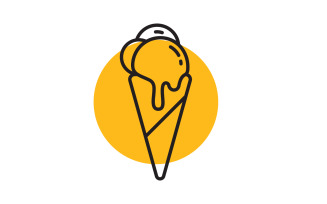 Sweet Ice Cream Vector icon design illustration Template v.11