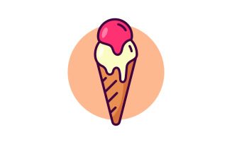 Sweet Ice Cream Vector icon design illustration Template v.13