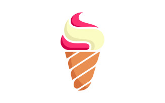 Sweet Ice Cream Vector icon design illustration Template v.15