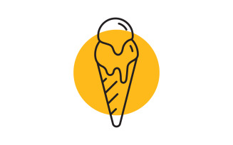 Sweet Ice Cream Vector icon design illustration Template v.17