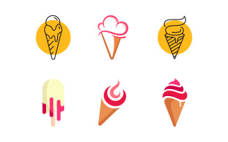 Sweet Ice Cream Vector icon design illustration Template v.19