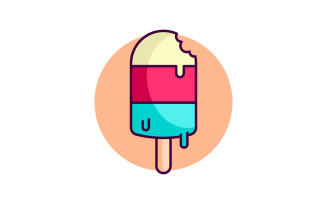 Sweet Ice Cream Vector icon design illustration Template v.6