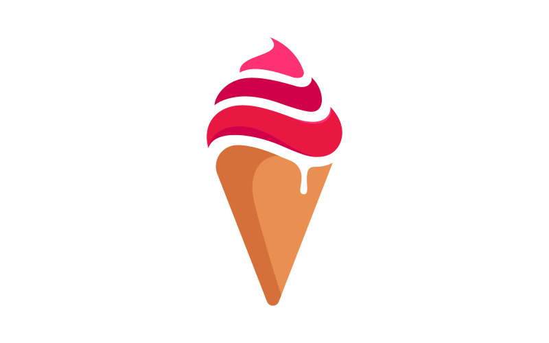 Sweet Ice Cream Vector icon design illustration Template v.8 Logo Template