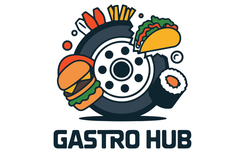 A logo illustration for the food court Illustration