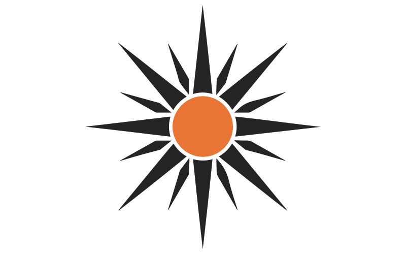 A minimalist logo with a pagan sun Illustration