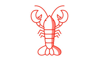 Shrimp seafood vector icon illustration design template v.10