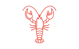 Shrimp seafood vector icon illustration design template v.11