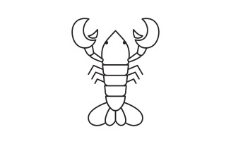 Shrimp seafood vector icon illustration design template v.13