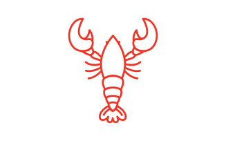 Shrimp seafood vector icon illustration design template v.14