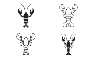 Shrimp seafood vector icon illustration design template v.17