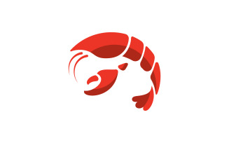 Shrimp seafood vector icon illustration design template v.1