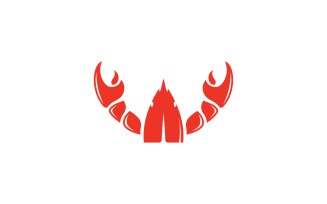 Shrimp seafood vector icon illustration design template v.5