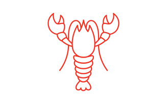 Shrimp seafood vector icon illustration design template v.7