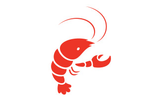Shrimp seafood vector icon illustration design template v.8