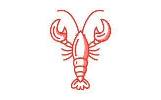 Shrimp seafood vector icon illustration design template v.9