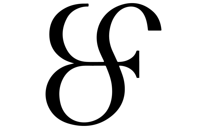 A typographic symbol that combines the letters E Illustration