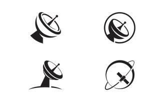 Satelite Global Vector icon design illustration Template v.17