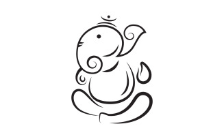 Ganesha Logo Vector icon design illustration Template v.1