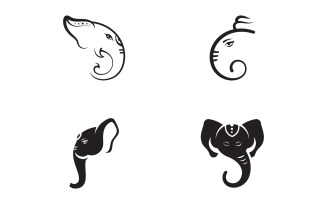 Ganesha Logo Vector icon design illustration Template v.8