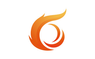 Danger hot flame fire icon vector design template v.2