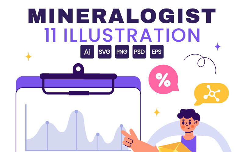 11 Mineralogist Vector Illustration