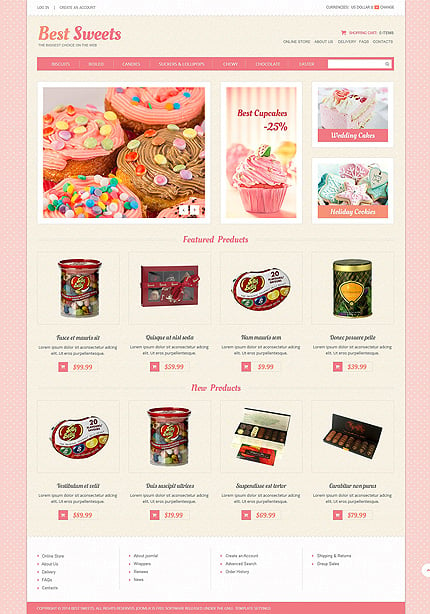 Template #49325 Sweets House Virtuemart Template Modify Version - VirtueMart Main Page