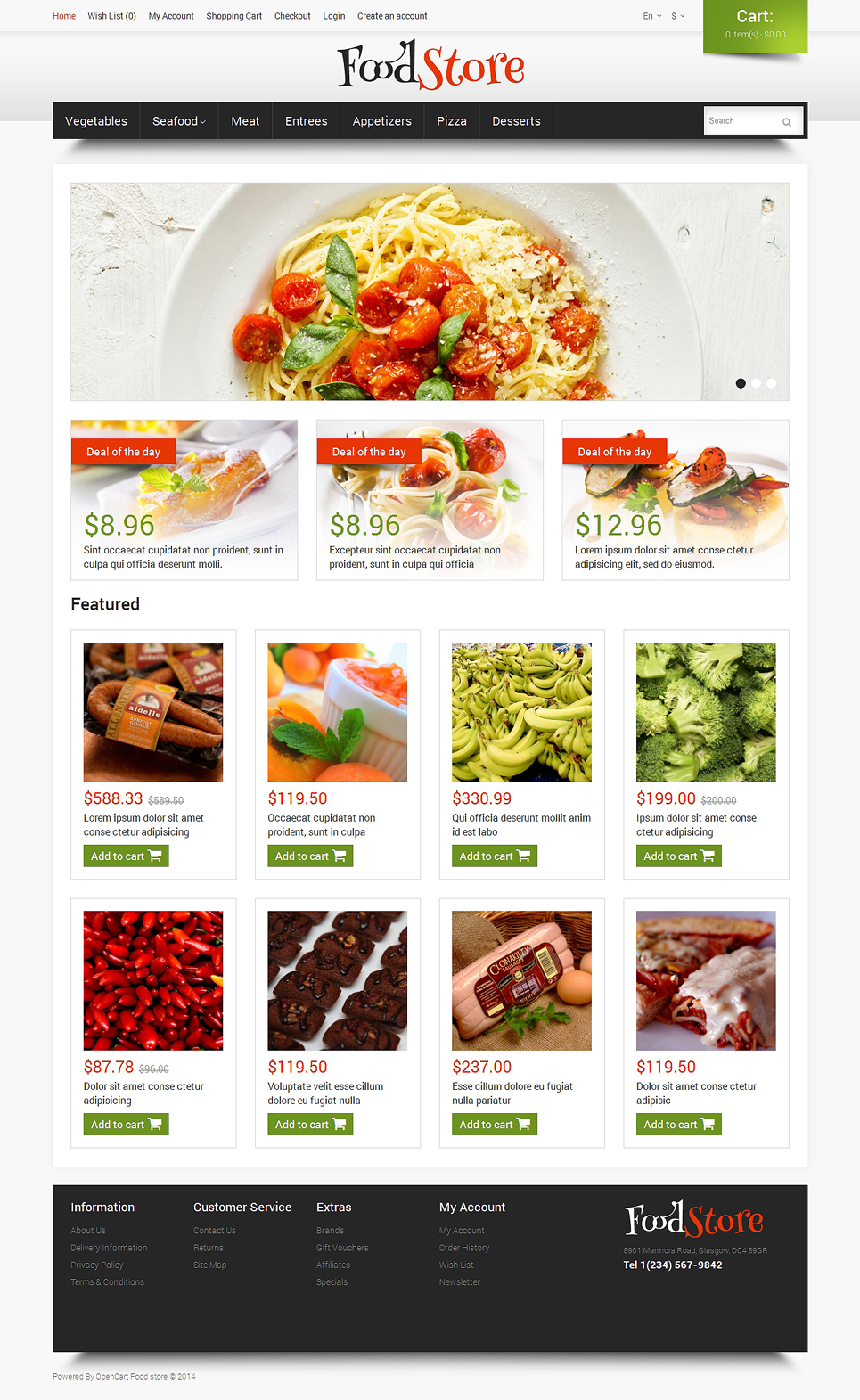 Food Shop OpenCart Template New Screenshots BIG