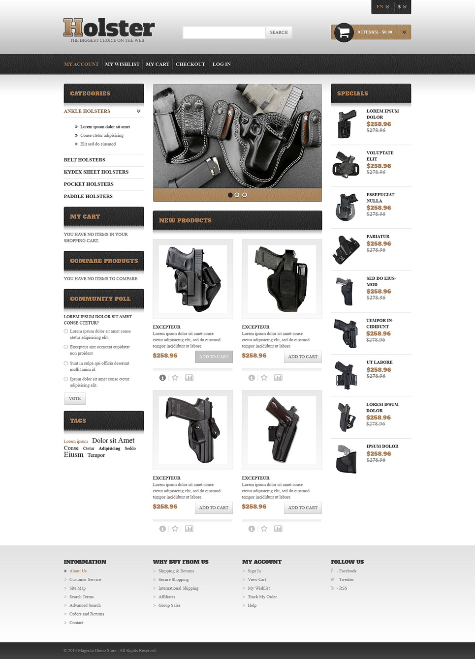 Gun Shop Responsive Magento Theme New Screenshots BIG