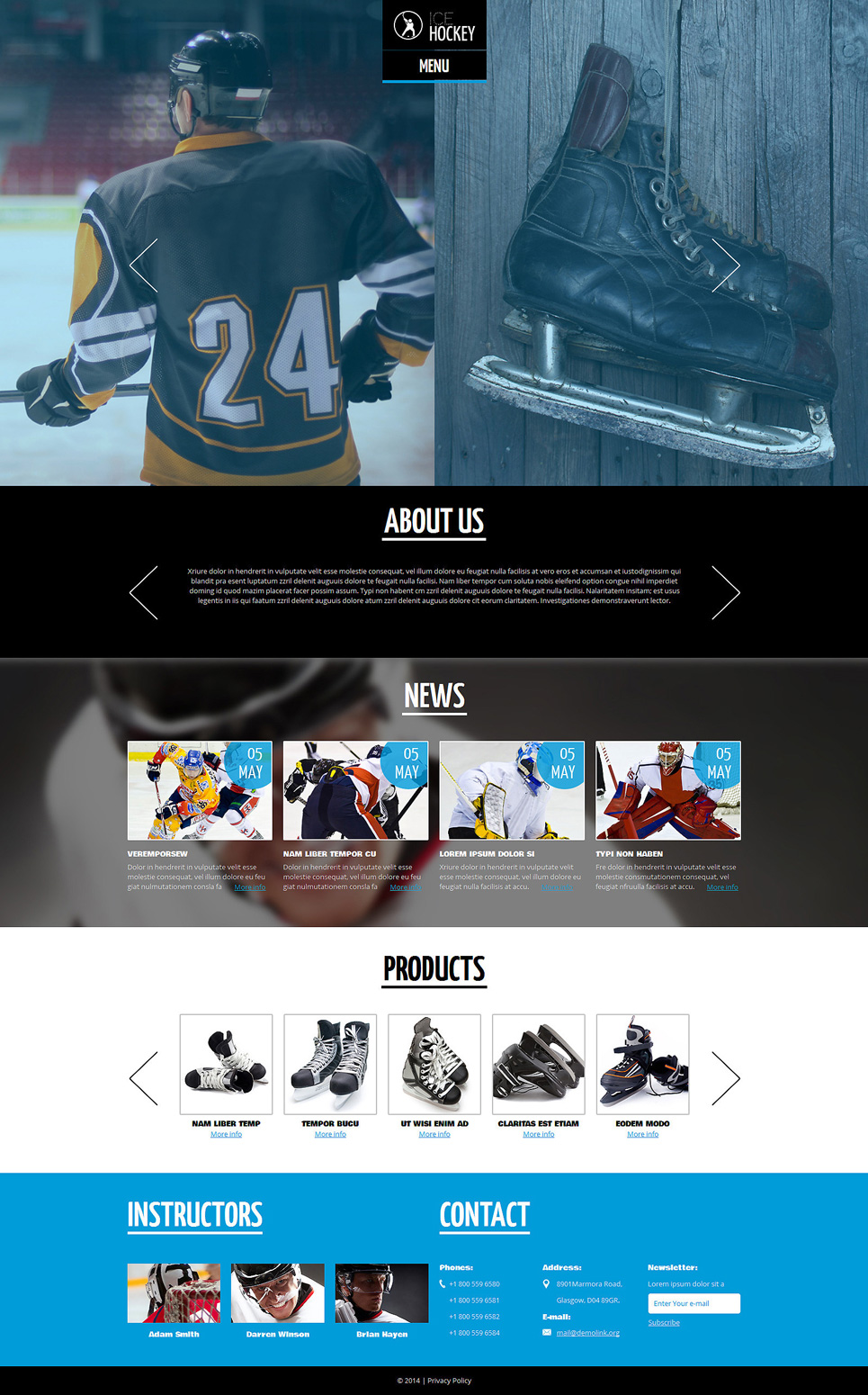 Hockey Responsive Joomla Template New Screenshots BIG