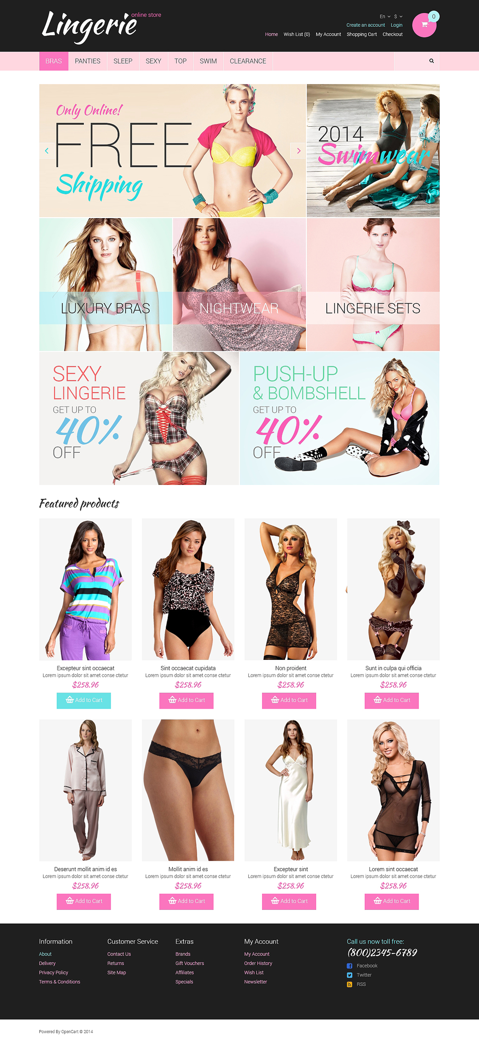 Lingerie Responsive OpenCart Template New Screenshots BIG