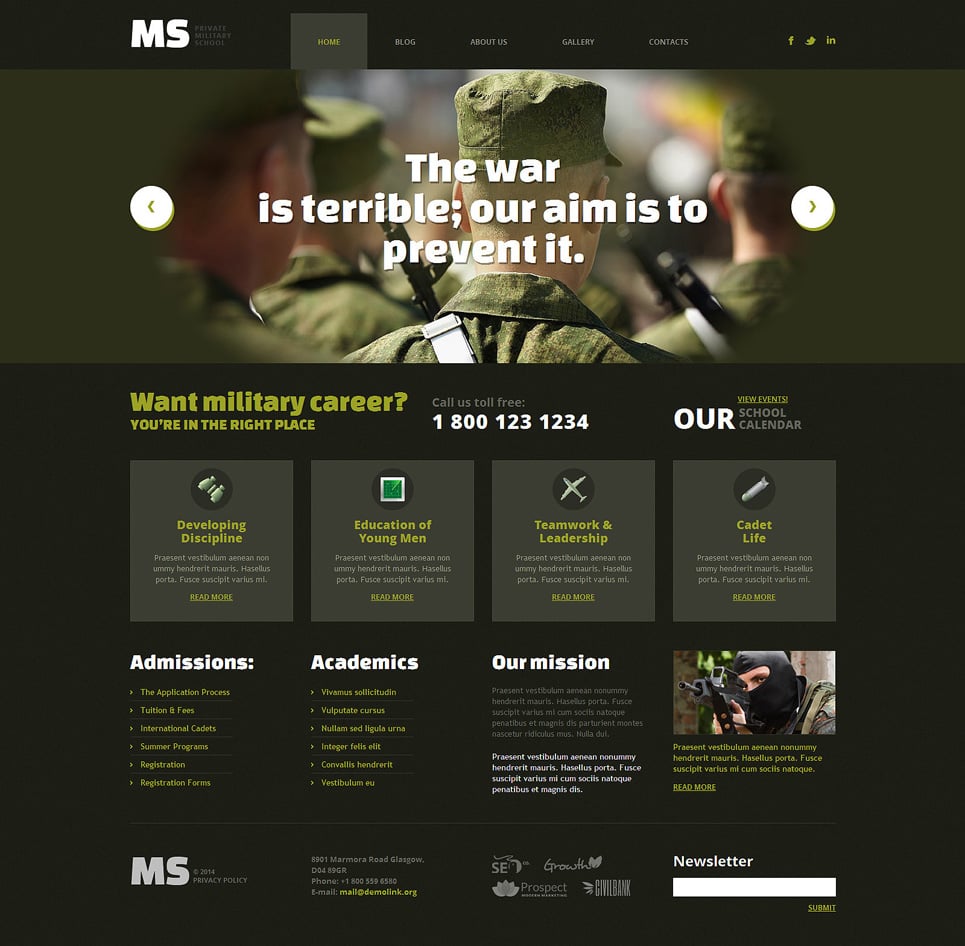 Military Responsive WordPress Theme New Screenshots BIG